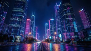 Neon Cityscape LED