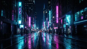 Neon Cityscape OLED