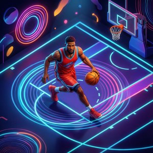 Neon Court Top Down