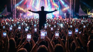 Neon Crowd of Followers