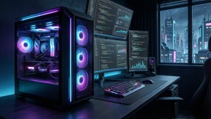 Neon Cyber Desk