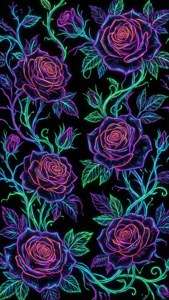 Neon Cyber Flowers