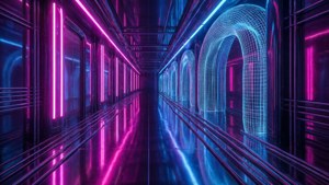 Neon Cyber Hallway