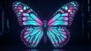 Neon Cyberpunk Butterfly