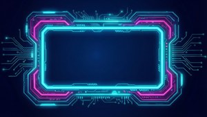 Neon Cyberpunk Circuit Frame