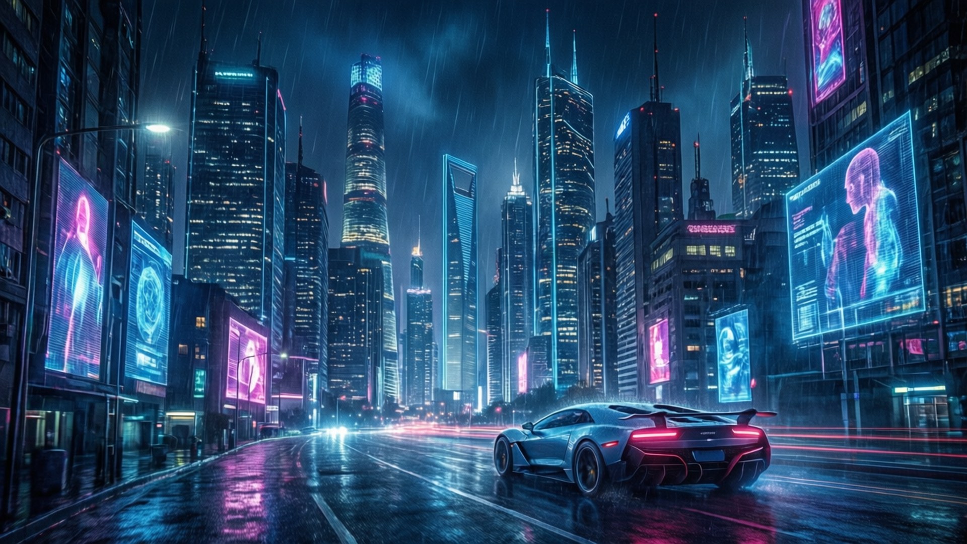 Neon Cyberpunk City by Wallpapers.art Studio