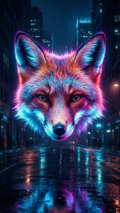 Neon Cyberpunk Fox