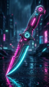 Neon Cyberpunk Gacha Knife
