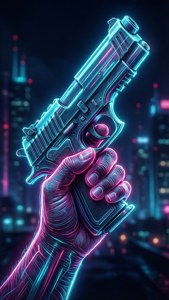 Neon Cyberpunk Gun