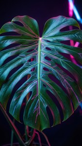 Neon Cyberpunk Monstera