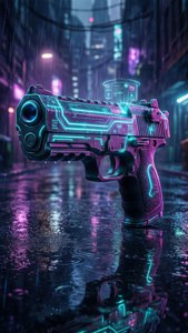 Neon Cyberpunk Pistol