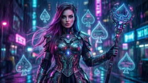 Neon Cyberpunk Queen