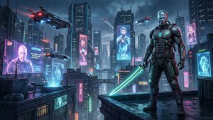 Neon Cyberpunk Rooftop