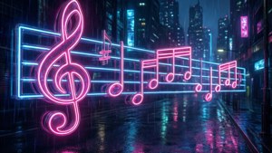Neon Cyberpunk Staff