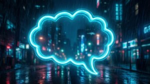 Neon Cyberpunk Thought Bubble