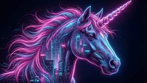 Neon Cyberpunk Unicorn