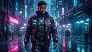 Neon Cyberpunk Walker
