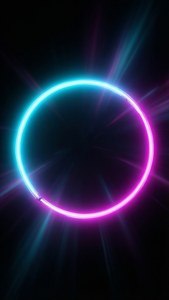 Neon Cyberspace Half Circle