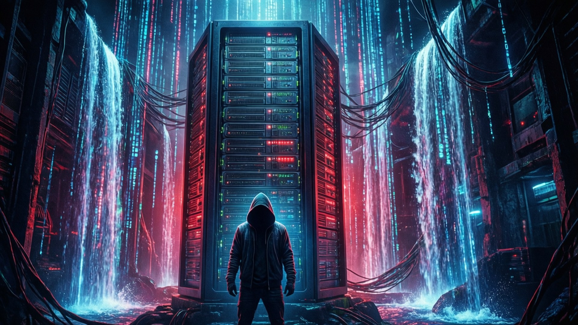 Neon Data Abyss by Wallpapers.art Studio