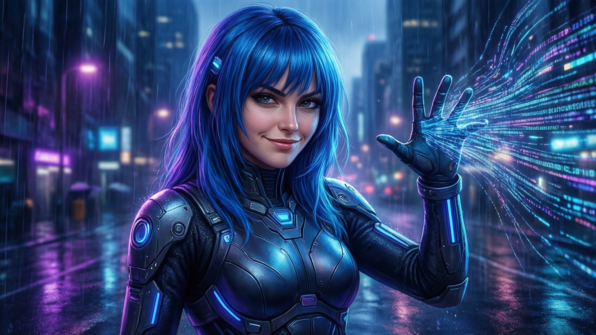 Neon Data Commander by Wallpapers.art Studio