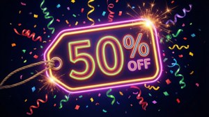 Neon Deal Tag Celebration