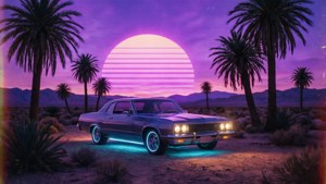 Neon Desert Sunset