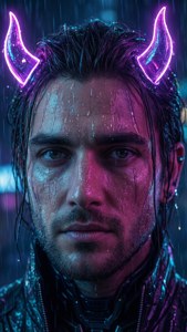 Neon Devil Horns Cyberpunk