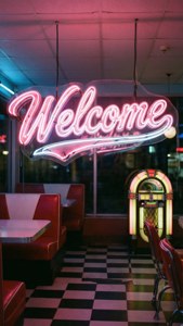 Neon Diner Welcome