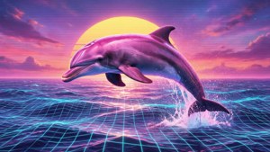 Neon Dolphin Leap