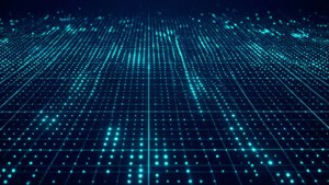 Neon Dot Grid Futuristic