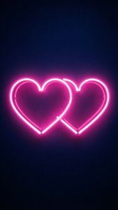 Neon Double Hearts