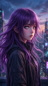 Neon Dreamscape Girl