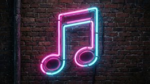 Neon Eighth Note