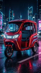 Neon Electric Rickshaw