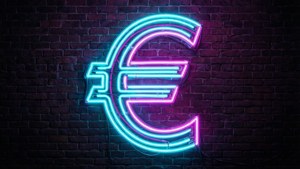 Neon Euro Symbol Cyberpunk