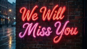 Neon Farewell Sign