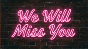 Neon Farewell Sign