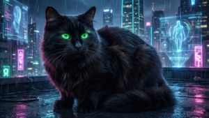 Neon Feline Night
