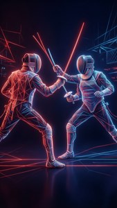 Neon Fencing Abstract