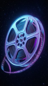Neon Film Reel Space