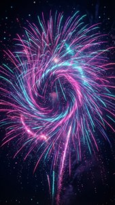 Neon Fireworks Abstract