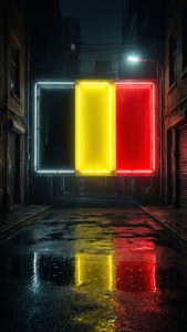 Neon Flag in Alley