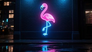 Neon Flamingo Sign