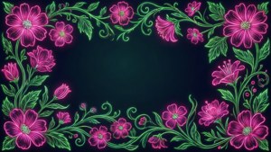 Neon Floral Frame