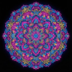 Neon Floral Mandala