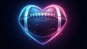 Neon Football Heart