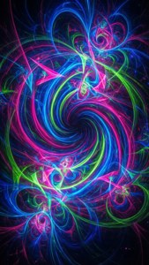 Neon Fractal Swirl