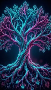 Neon Fractal Tree