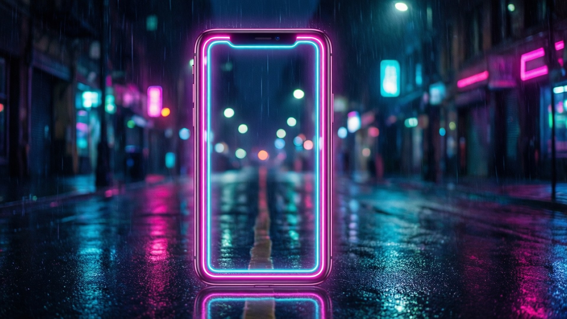 Neon Frame Cyberpunk by Wallpapers.art Studio