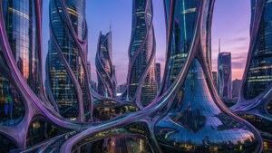 Neon Futurist Skyline